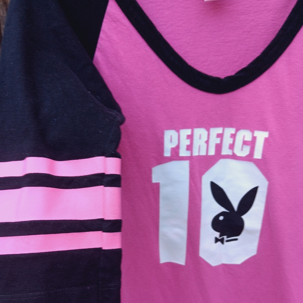 Playboy Intimates Size Medium Sleep Shirt 3/4 Sleeves Tunic Top Shirt